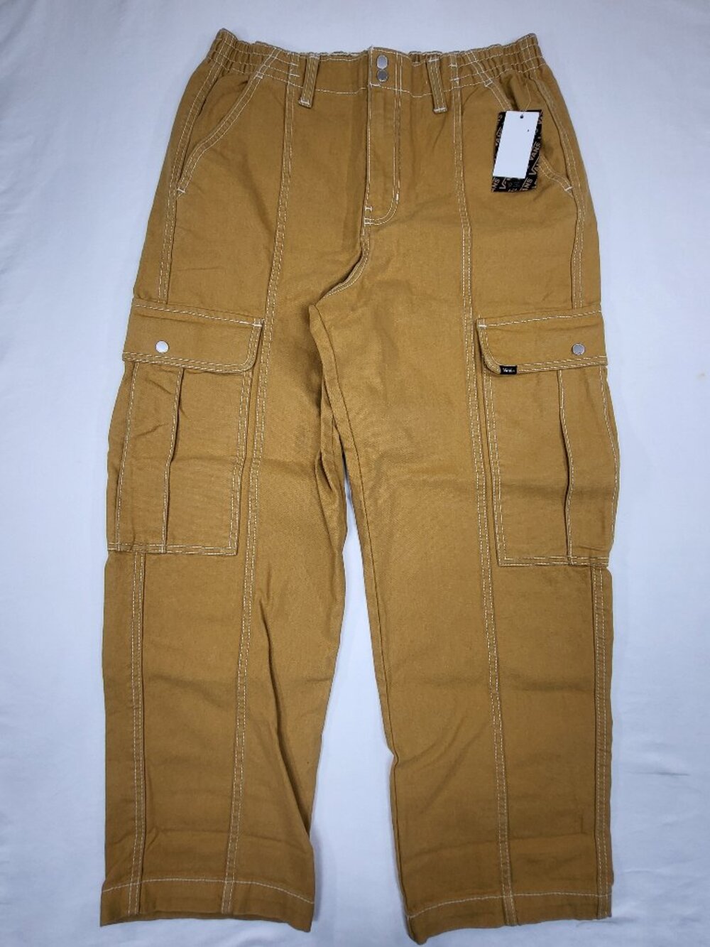 NWT Vans Sidewalk Pant Size Womens XL Brown Ochre Contrast Stitch Utility Cargo